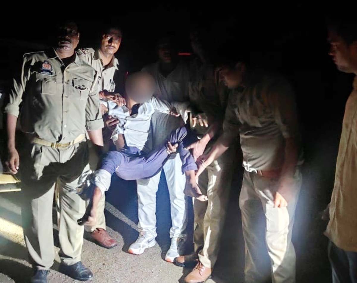 पुलिस हिरासत से भागा हत्याभियुक्त, मुठभेड़ में घायल