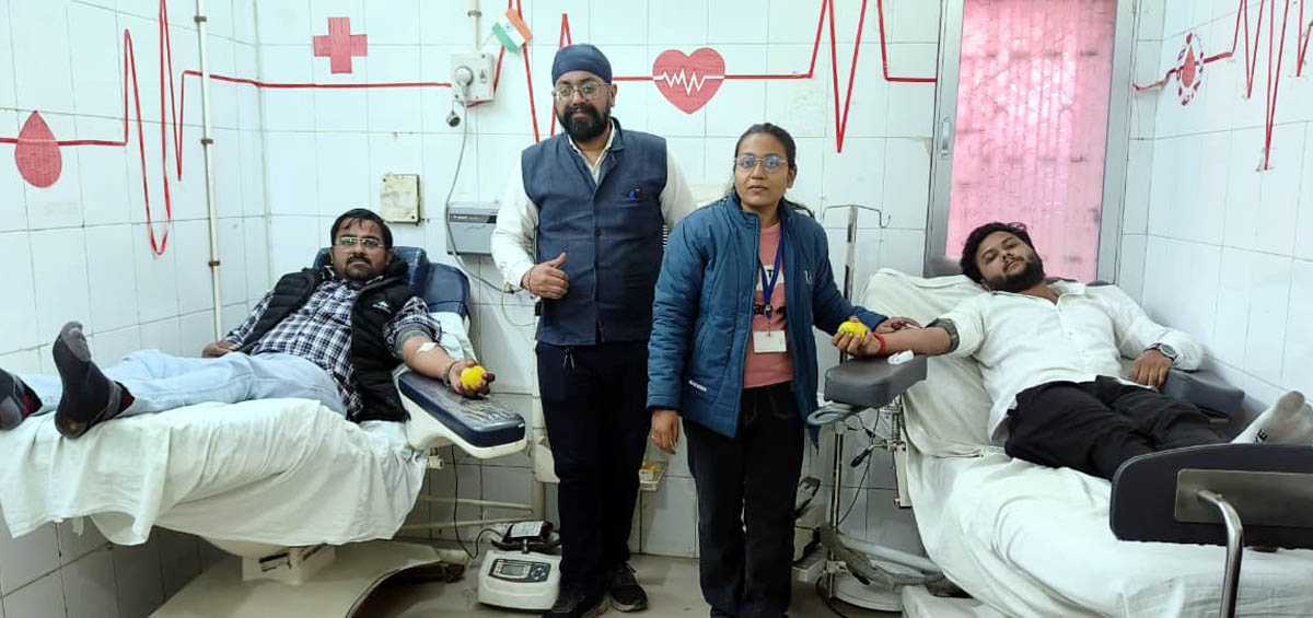 भाजयुमो उपाध्यक्ष के जन्मदिन पर लगा शिविर, ग्यारह रक्तदाताओं ने किया रक्तदान