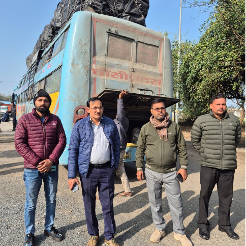 राष्ट्रीय सड़क सुरक्षा माह के तहत ओवरलोड वाहनों पर सख्त कार्रवाई, 9 वाहन निरुद्ध