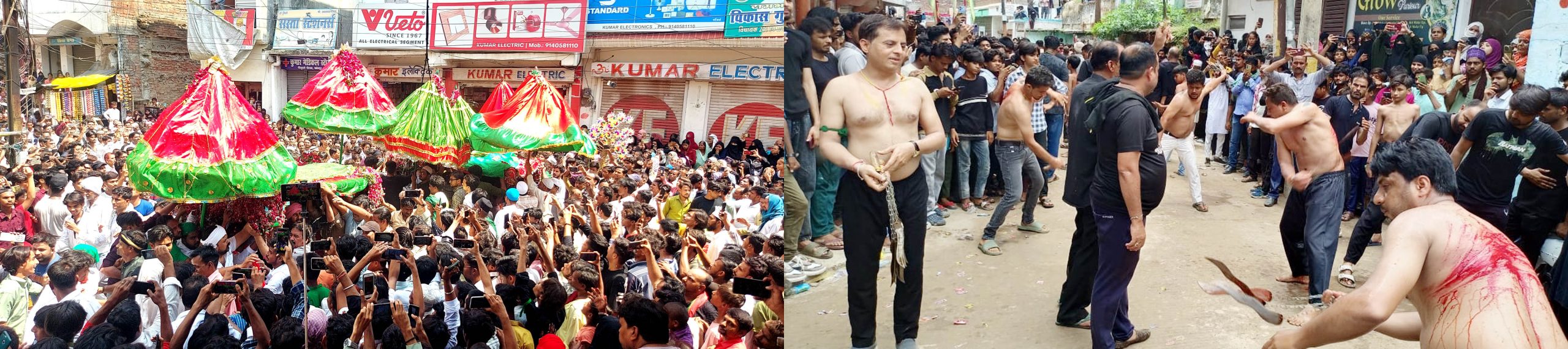 अकीदत के बीच तीन पलंगों का दो स्थानों पर हुआ मिलाप