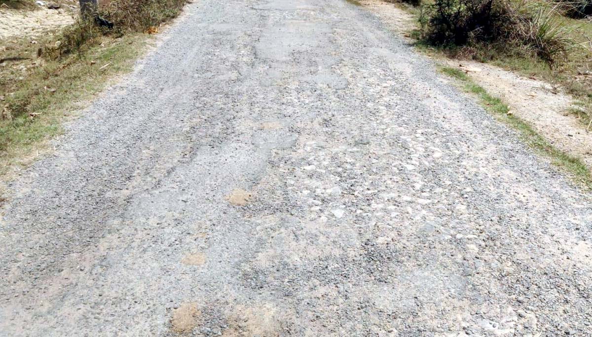 आधा दर्जन गांवों को जोड़ने वाला संपर्क मार्ग जर्जर,उठानी पड़ती परेशानी 