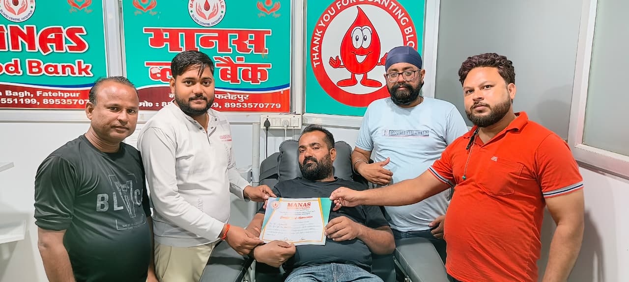 तीन दिवसीय शिविर में सोलह युवाओं ने किया रक्तदान