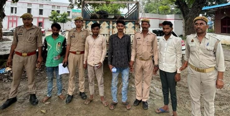 भैंस चोरी गिरोह के चार सदस्य गिरफ्तार, दो भैंस और पिकअप बरामद