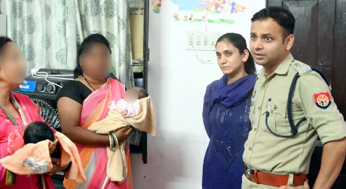 नवजात बच्चियों का हाल जानने पत्नी संग पहुंचे एसपी